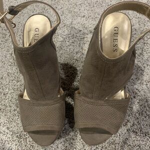Guess Women's Brown Peep-Toe Heels